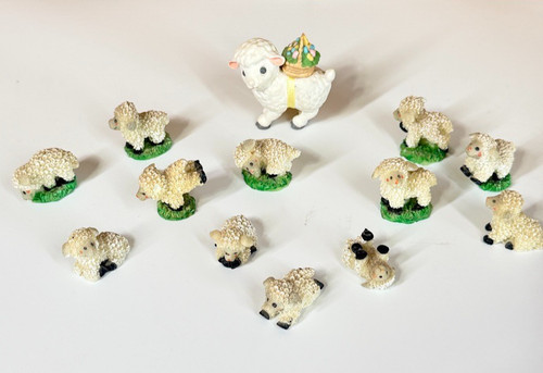 Miniature sheep lamb figurines - miniature,